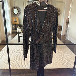 Ramy Brook sequin black party dress $550 Orig retail